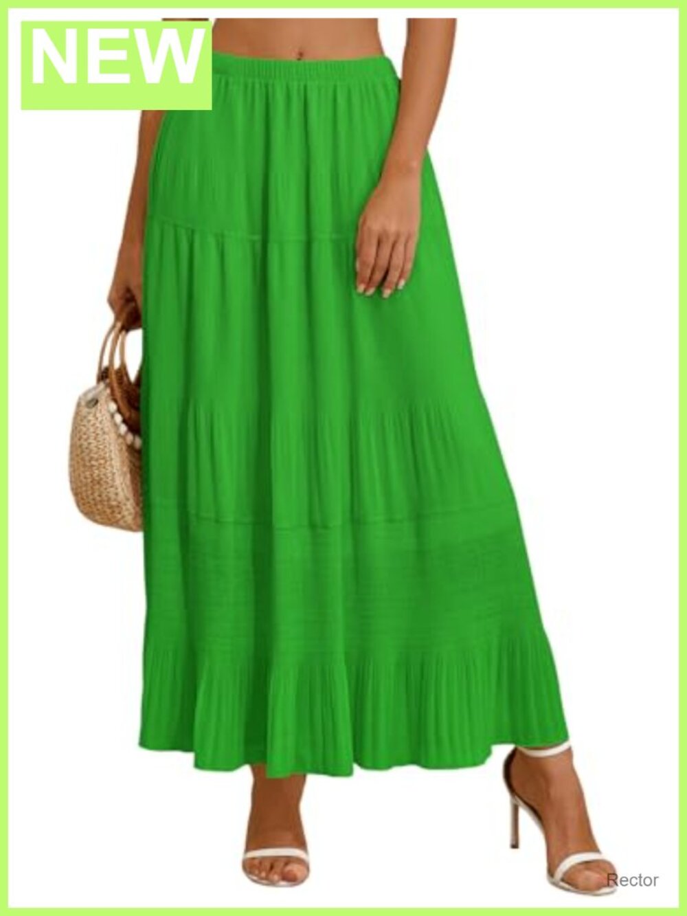 Chiffon Tiered Maxi Skirt High Waisted A-Line with Pockets